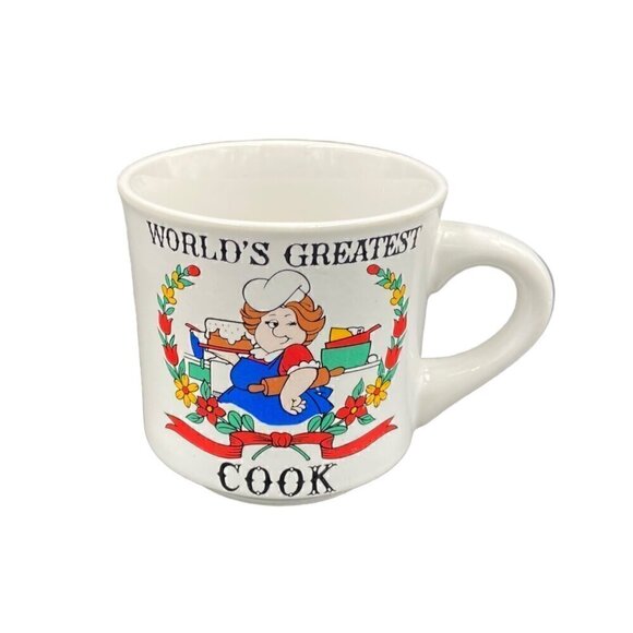 Vintage 90s Worlds Greatest Cook Retro Coffee Mug Gift Idea Papel Gifts - Picture 7 of 10